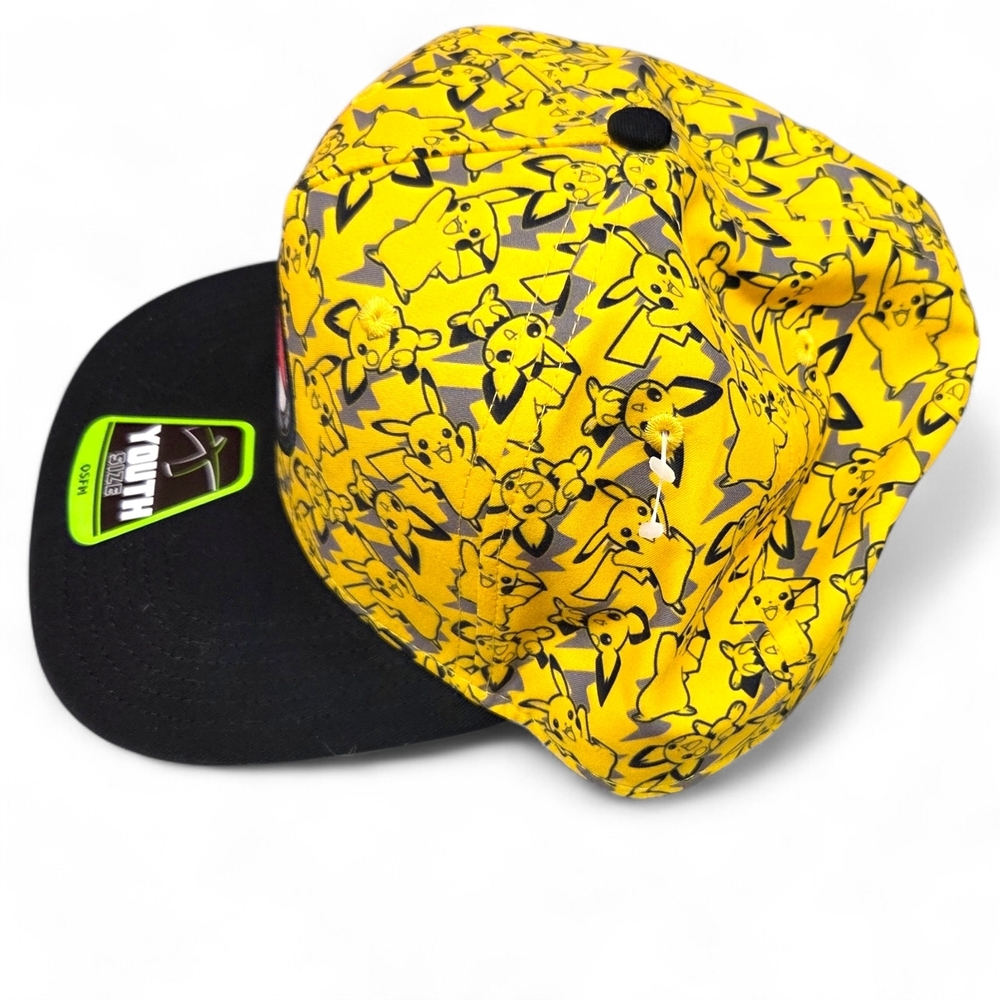 Pokemon Youth Size Yellow and Black Pikachu Snapback Cap NEW OSFM - Picture 2 of 7